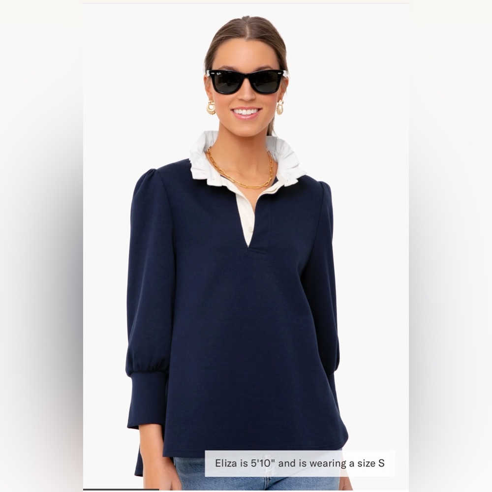 Navy Charlotte Terry Top